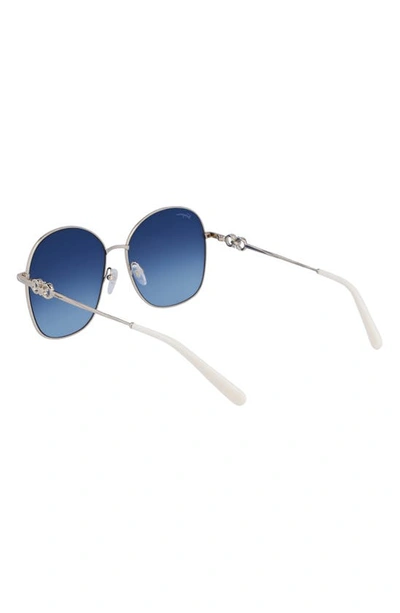 Shop Ferragamo 59mm Gradient Sunglasses In Silver/ Blue Gradient