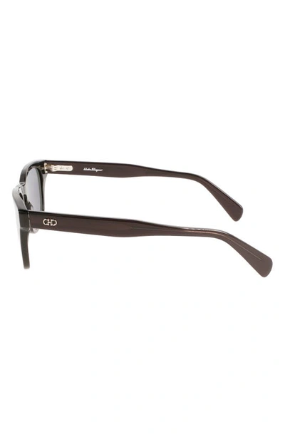 Shop Ferragamo 49mm Small Rectangular Sunglasses In Black