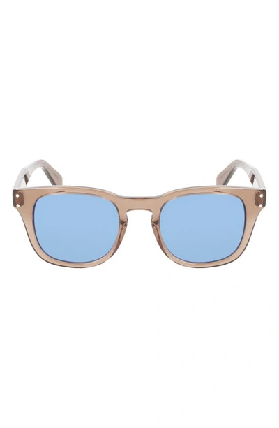 Ferragamo Gancini 55mm Rectangular Sunglasses In Brown Transparent
