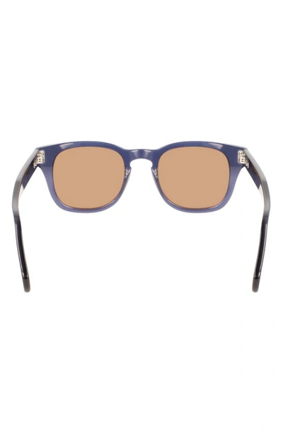 Shop Ferragamo 49mm Small Rectangular Sunglasses In Blue Transparent