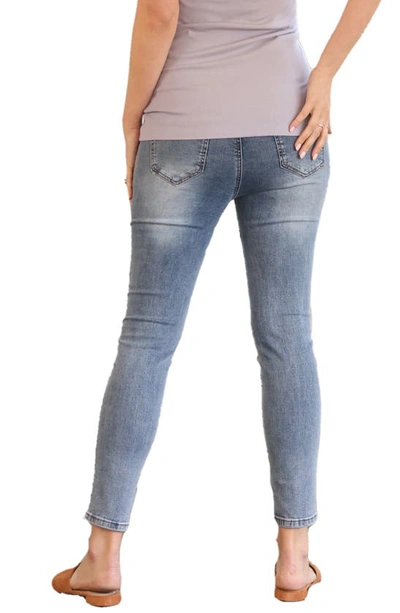 Shop Angel Maternity Maternity Crop Skinny Jeans In Light Blue