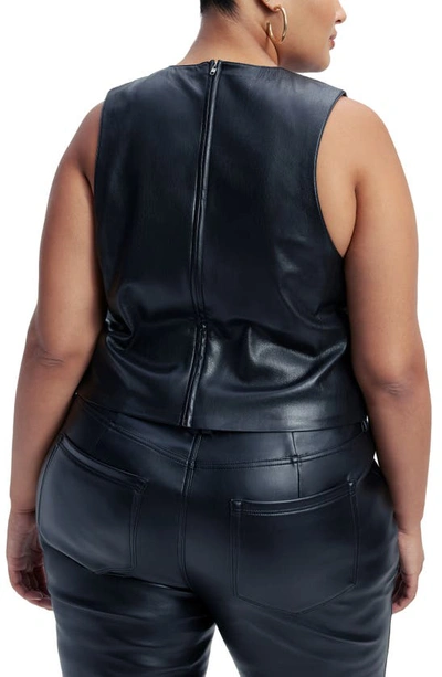 Shop Good American Better Than Leather Faux Leather Tank In Black001