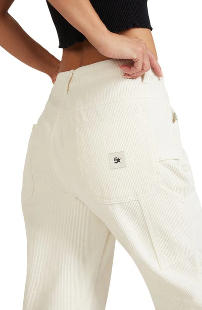 Shop Fivestar General Corduroy Carpenter Pants In Off White