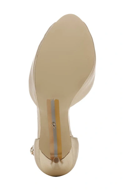 Shop Sam Edelman Florencia Ankle Strap Peep Toe Pump In Gold Leaf
