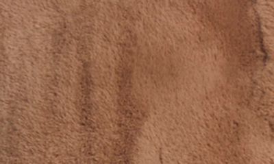 Gallery Hooded Faux Fur Coat In Camel