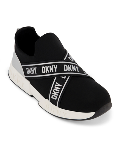 Shop Dkny Little Girls Slip On Sneakers In Black