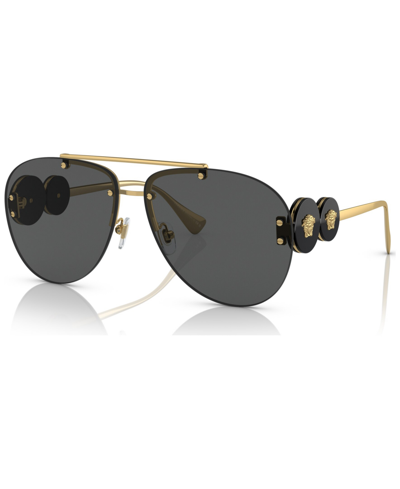 Shop Versace Women's Sunglasses, Ve2250 In Gold Tone