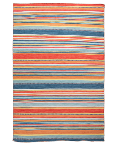 Shop Liora Manne Sonoma Malibu Stripe 8'3" X 11'6" Outdoor Area Rug In Orange