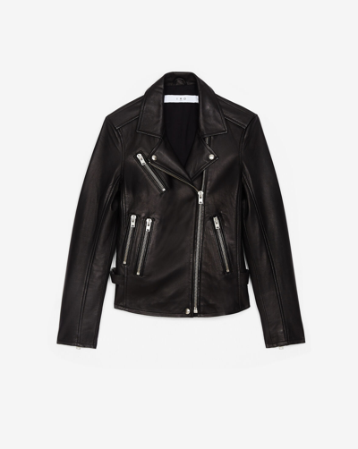 Shop Iro Newhan Leather Jacket In Black