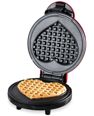 Shop Dash Express Heart Waffle Maker In Red