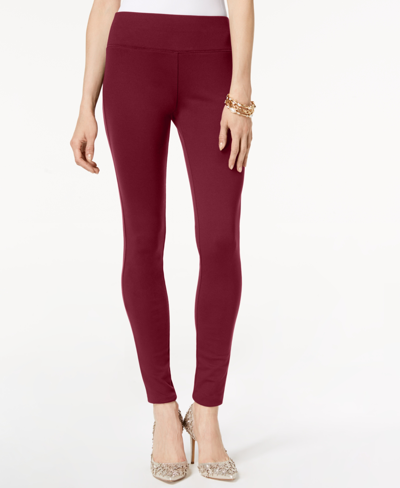 Shop Inc International Concepts Women's Pull-on Ponte Pants, Created For Macy's In Dark Mahogany