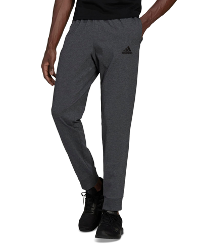 Shop Adidas Originals Adidas Men's Essentials Single Jersey Tapered Cuff Jogger Pants In Dgreyh/bla