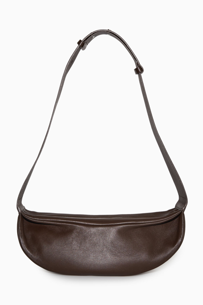 Shop Cos Leather Crossbody Bag In Beige