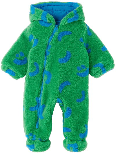 Shop Stella Mccartney Baby Green Teddy Smiley Jumpsuit In 715ce Green