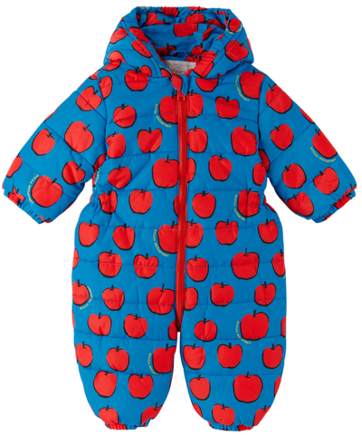 Shop Stella Mccartney Baby Kids Blue Apples Puffer Snowsuit In 618ro Blue
