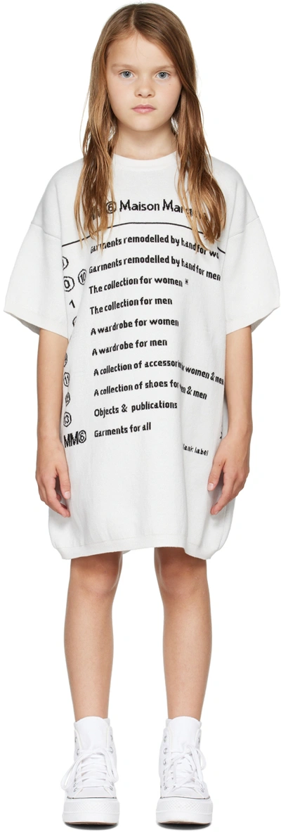 Shop Mm6 Maison Margiela Kids Off-white Numbers T-shirt In M6100 White