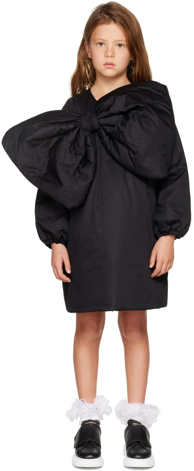 Shop Crlnbsmns Kids Black Padded Bow Dress In Co Light Black