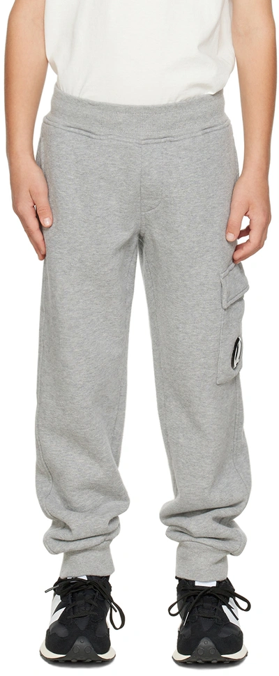 Shop C.p. Company Kids Gray Basic Lounge Pants In M93 Grey Melange