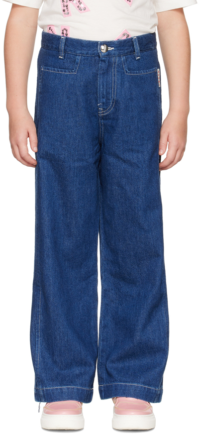 Shop Marni Kids Indigo Straight-leg Jeans In 0m01