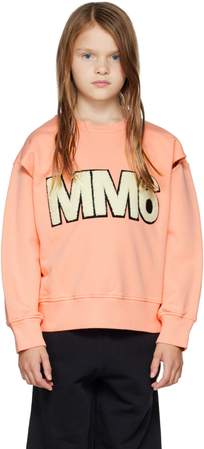 Shop Mm6 Maison Margiela Kids Pink Cutout Sweatshirt In M6302 Peach Pink