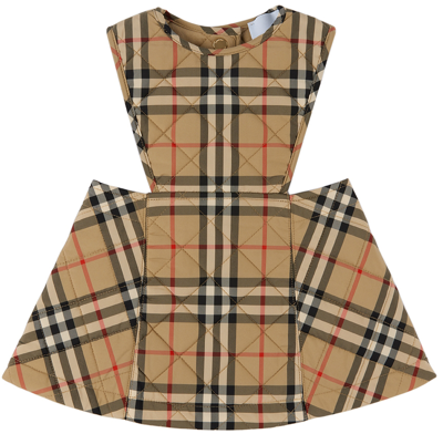 Shop Burberry Baby Beige Vintage Check Pinafore Dress In Archive Beige Ip Chk