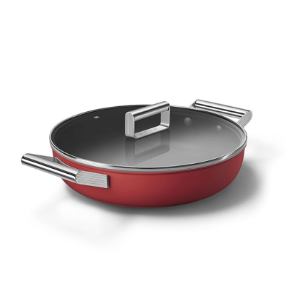 Shop Smeg 4 Qt Deep Pan With 11" Lid In Red