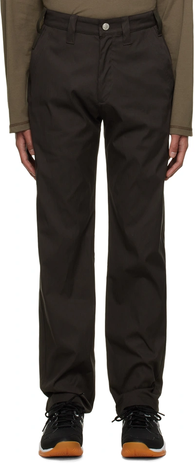 Shop Affxwrks Grey Utility Cargo Pants In Grey Brown