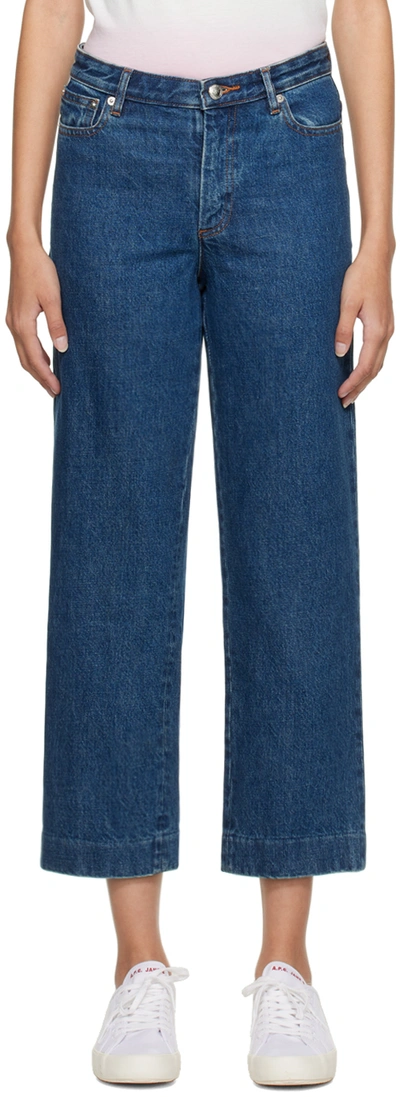 Shop Apc Blue New Sailor Jeans In Ial Washed Indigo