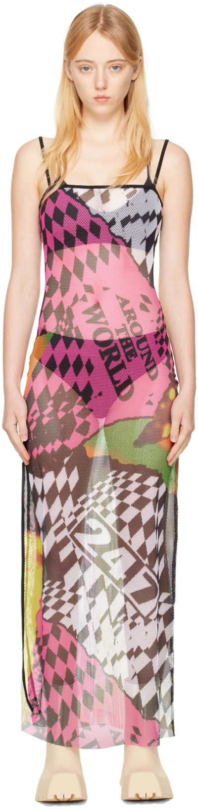 Rave Review Multicolor Ninjas Maxi Dress In Rave Poster Print