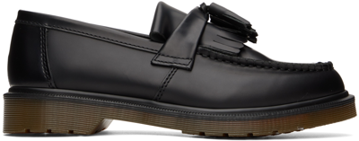 Shop Dr. Martens' Black Adrian Loafers In Black Polished Smoot