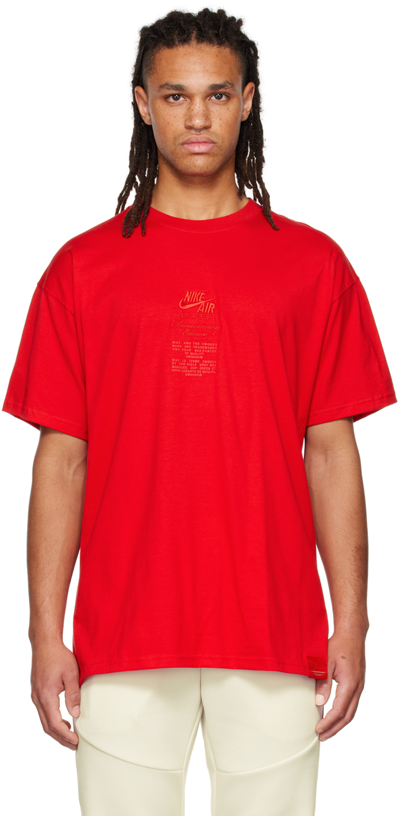 Shop Nike Red Af1 40th Anniversary T-shirt In University Red