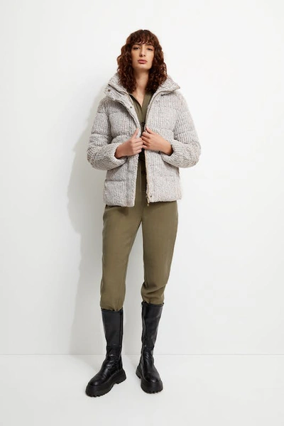 Shop Unreal Fur Close Knit Puffer Jacket In Grey