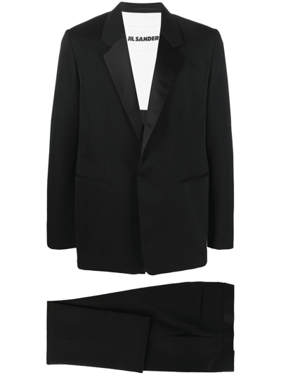 Shop Jil Sander Single-breasted Wool Suit In Black