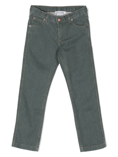 Shop Bonpoint Dewey Straight-leg Jeans In Green