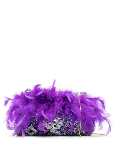 Shop Rosantica Liquirizia Ballerina Clutch Bag In Purple