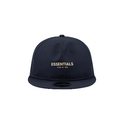 Pre-owned Essentials Fear Of God  X New Era Retro Crown 9fifty Strapback Cap 'navy' In Blue