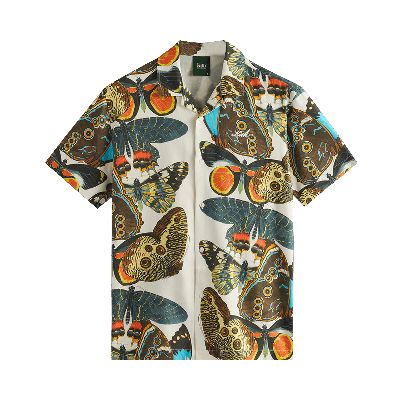 Pre-owned Kith For Amnh Butterflies Camp Collar Shirt 'white'