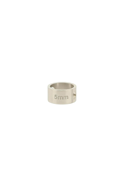 Shop Mm6 Maison Margiela Ring With Engraved Logo In Silver