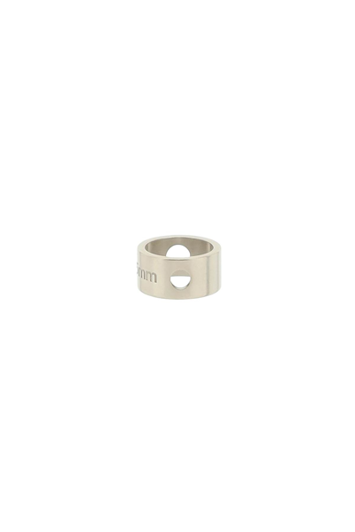 Shop Mm6 Maison Margiela Ring With Engraved Logo In Silver