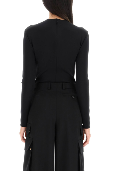 Shop Versace Stretch Jersey Corset Bodysuit In Black
