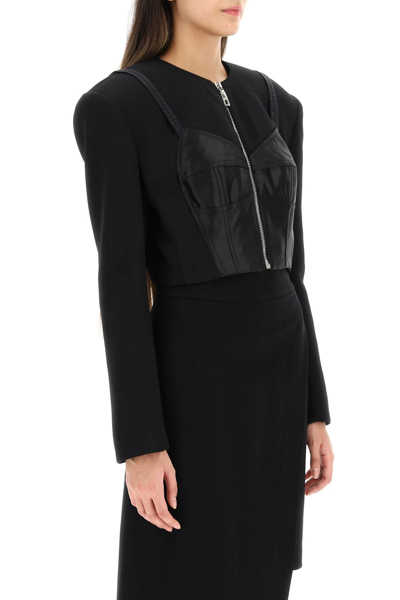 Shop Dolce & Gabbana Bolero Jacket With Bustier Detail In Black