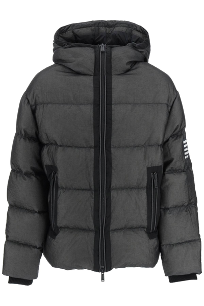 Dsquared2 Nylon Down Jacket With Logo Patch In Black