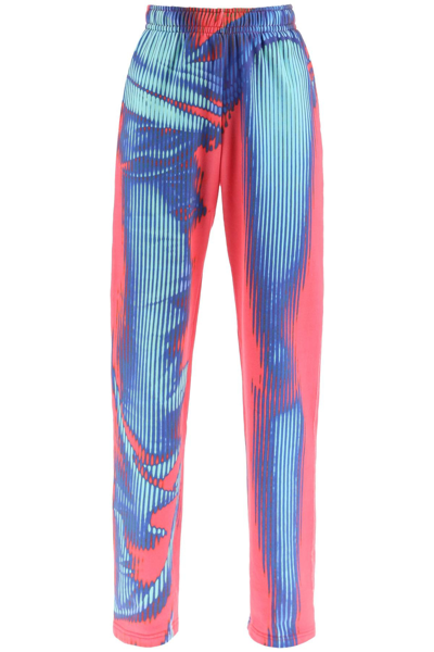 Shop Y/project Jean Paul Gaultier Trompe L'oeil Sweatpants In Fuchsia,blue,light Blue