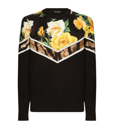 Shop Dolce & Gabbana Silk Printed Sweater In Multi