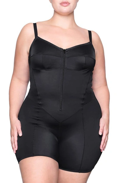 Skims Glam Short Bodysuit In Onyx