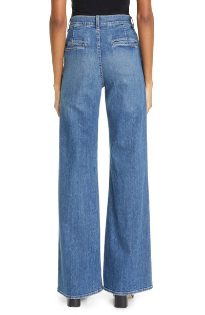 Nili Lotan Noeme Lace-up Stretch Wide-leg Jeans In Classic Wash
