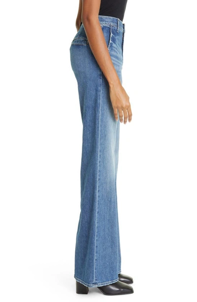 Nili Lotan Noeme Lace-up Stretch Wide-leg Jeans In Classic Wash