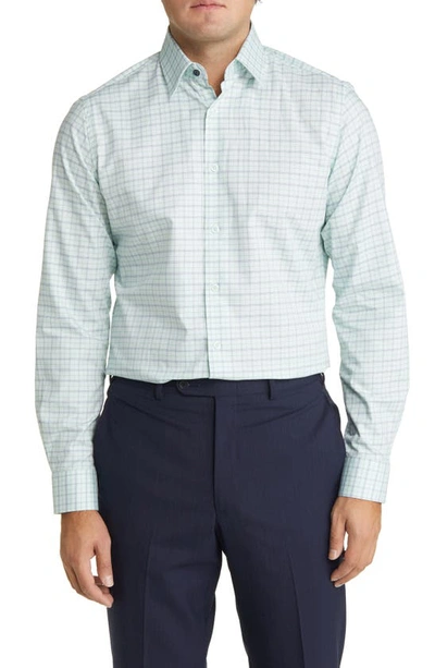 Shop Duchamp Tailored Fit Plaid Dress Shirt In Green