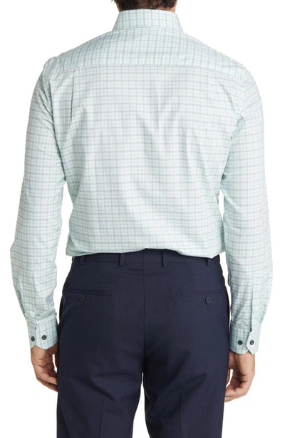 Duchamp Tailored Fit Plaid Dress Shirt In Green
