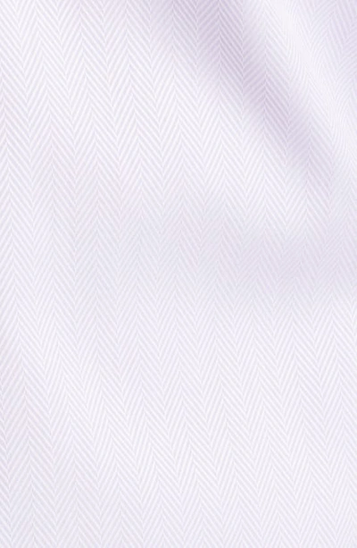 Duchamp Tailored Fit Herringbone Dress Shirt In Lilac